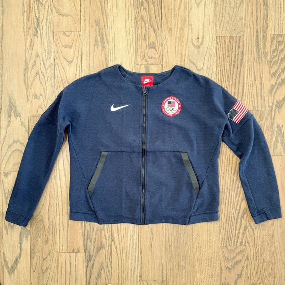 Nike Team USA Navy Blue Olympic Logo Jacket Size Large - Picture 1 of 16